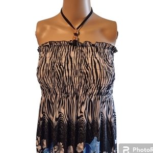 Women's Strapless Flower Dress Size XL